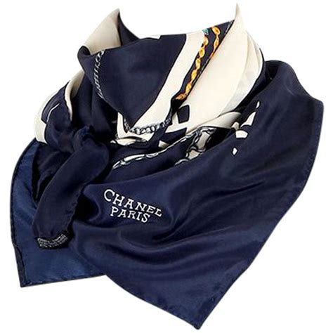 vintage chanel paris scarf|chanel scarf blue and white.